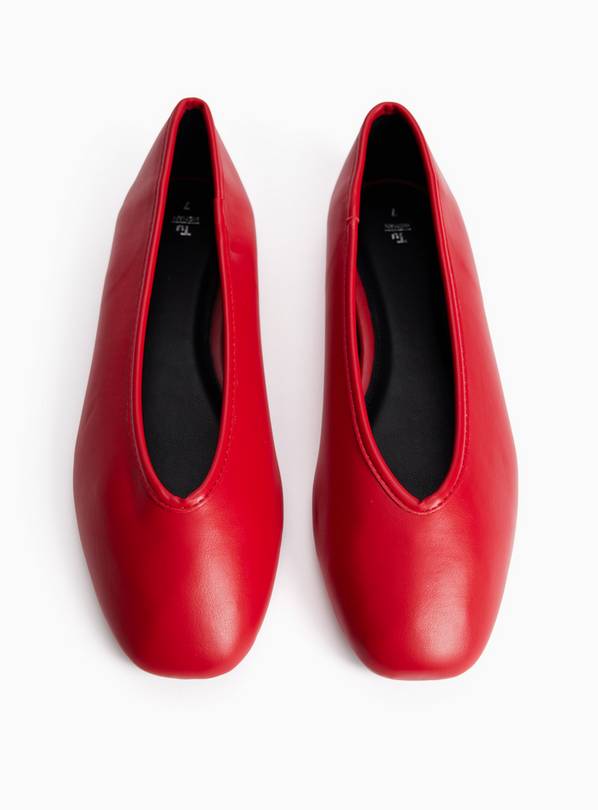 Red High Vamp Ballerina Shoes 3